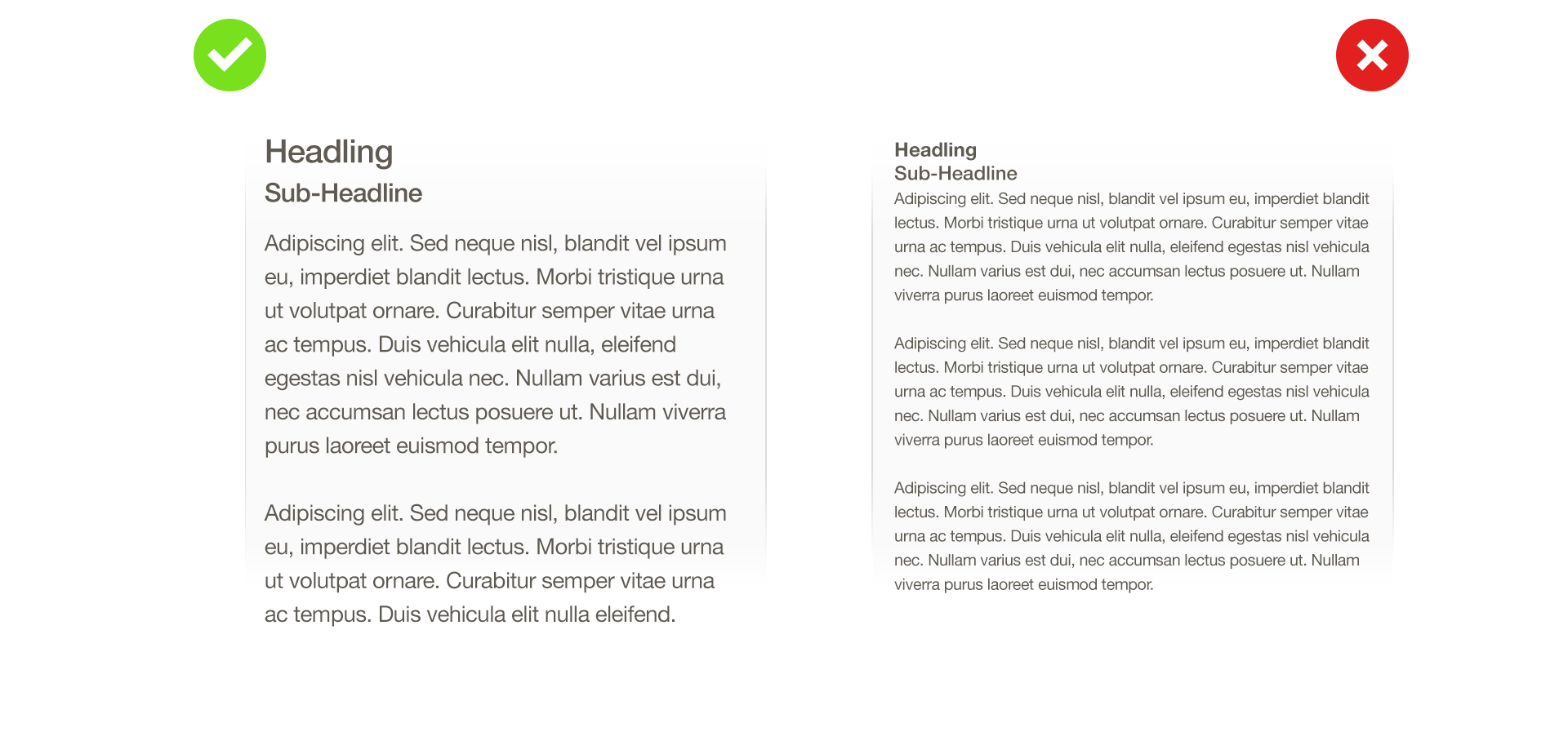 Text Font Size for legibility